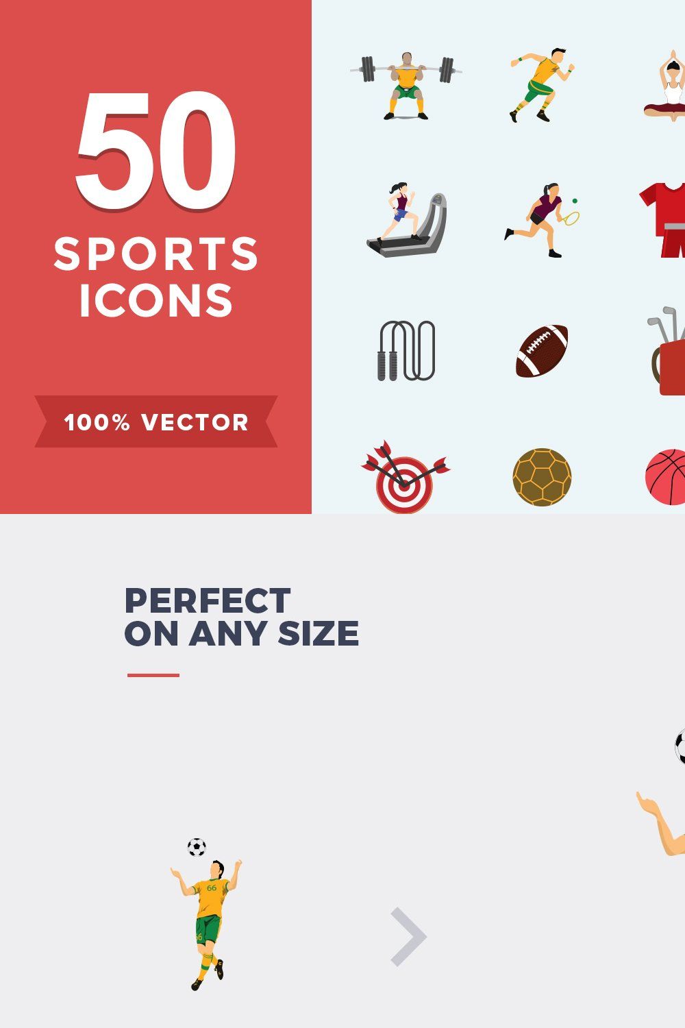 Flat Icons Sports Set pinterest preview image.