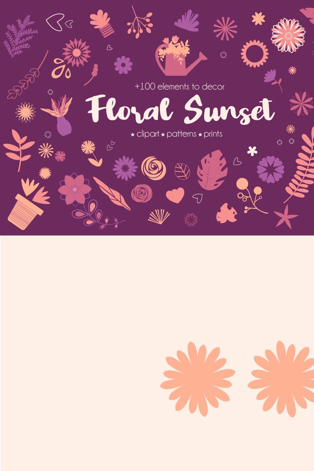 Floral Sunset Collection pinterest preview image.