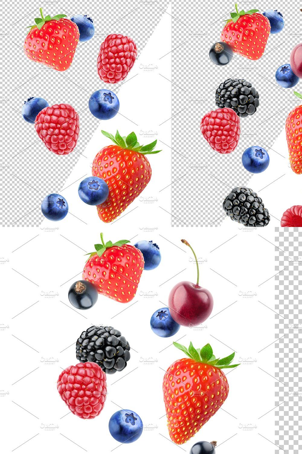 Flying berries pinterest preview image.