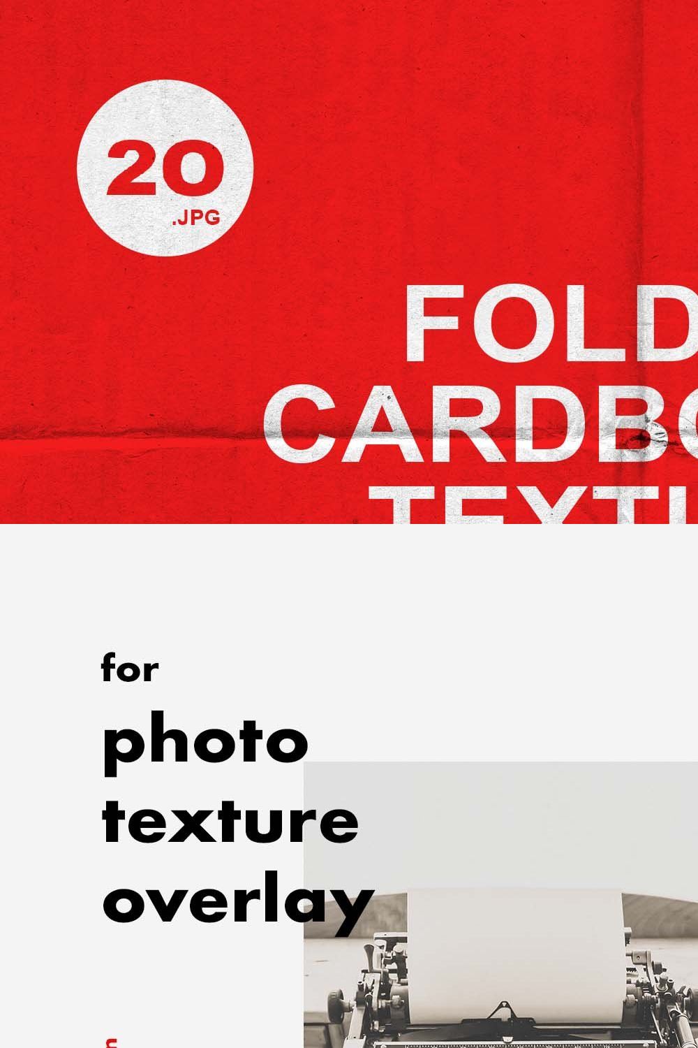 Folded Cardboard Texture Overlay pinterest preview image.