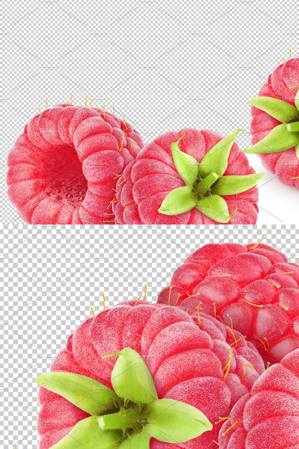 Fresh raspberries pinterest preview image.