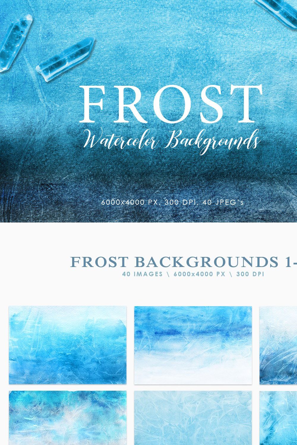 Frost Watercolor Backgrounds pinterest preview image.