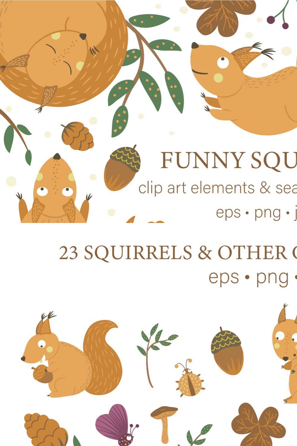 Funny Squirrels pinterest preview image.
