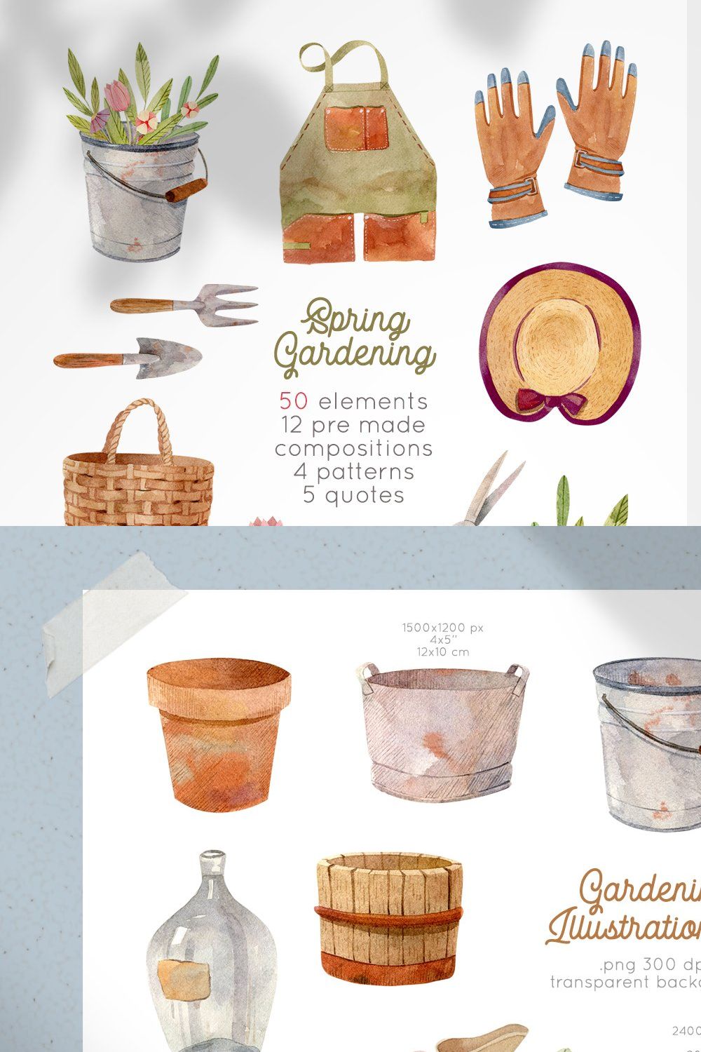 Gardening Tools Clipart pinterest preview image.