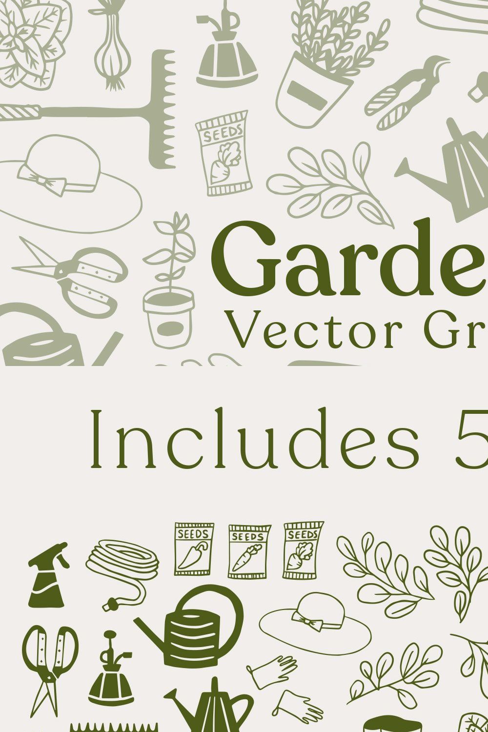 Gardening Vector Graphics pinterest preview image.