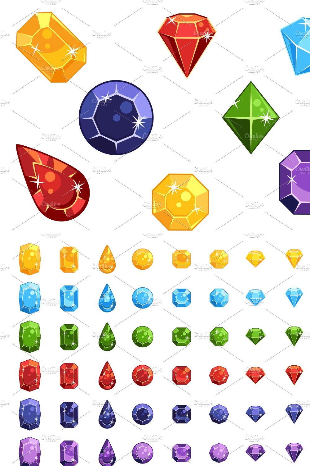 Gems Pack pinterest preview image.