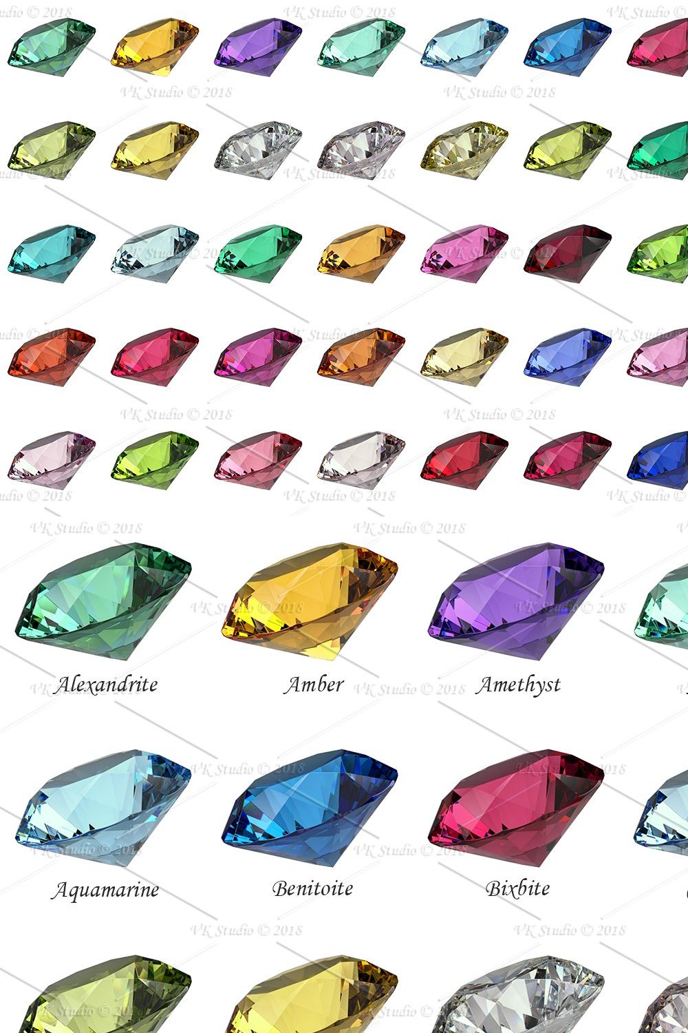 Gemstone Materials ESSENTIAL VRayMax pinterest preview image.