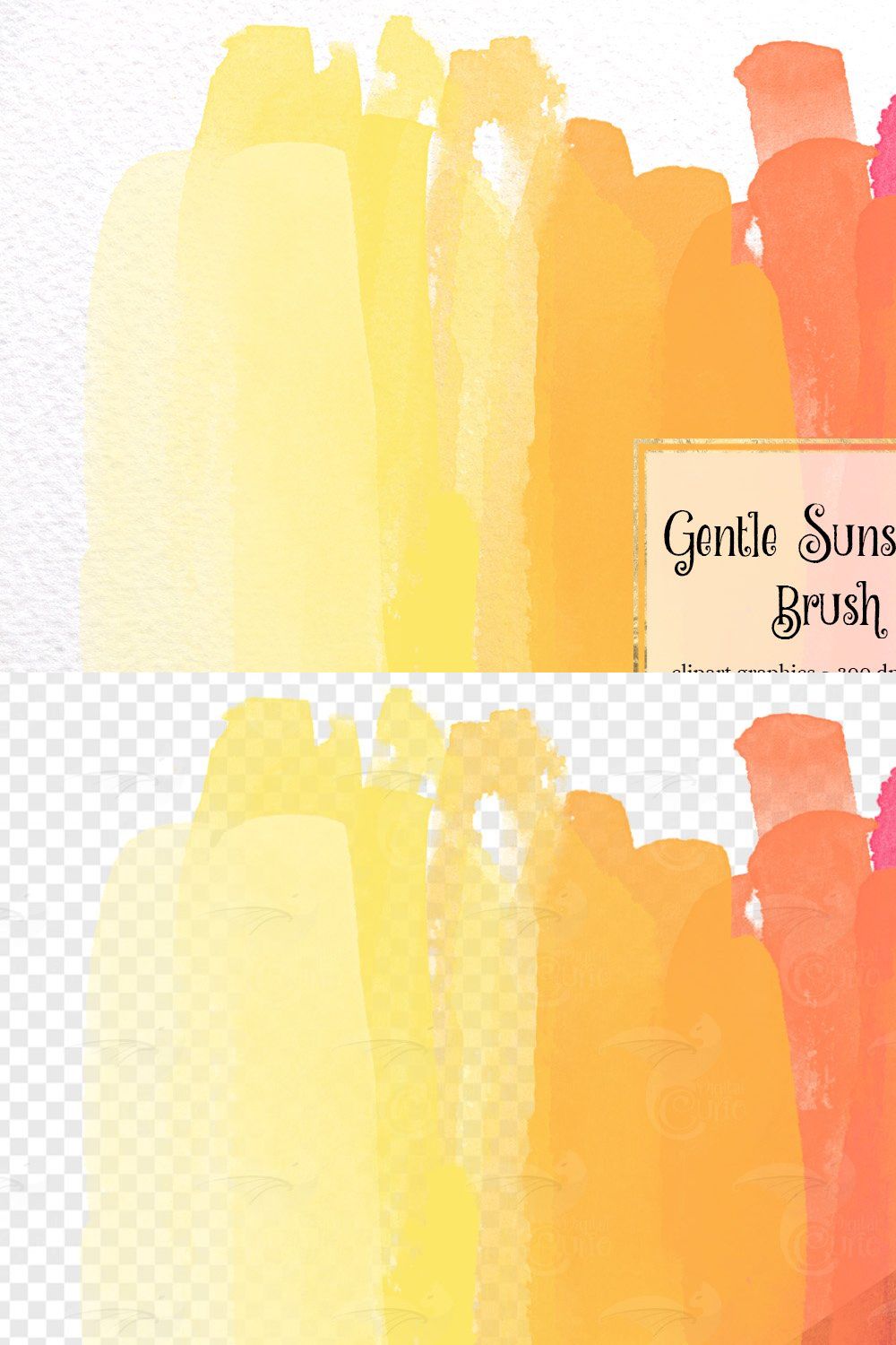 Gentle Sunset Watercolor pinterest preview image.