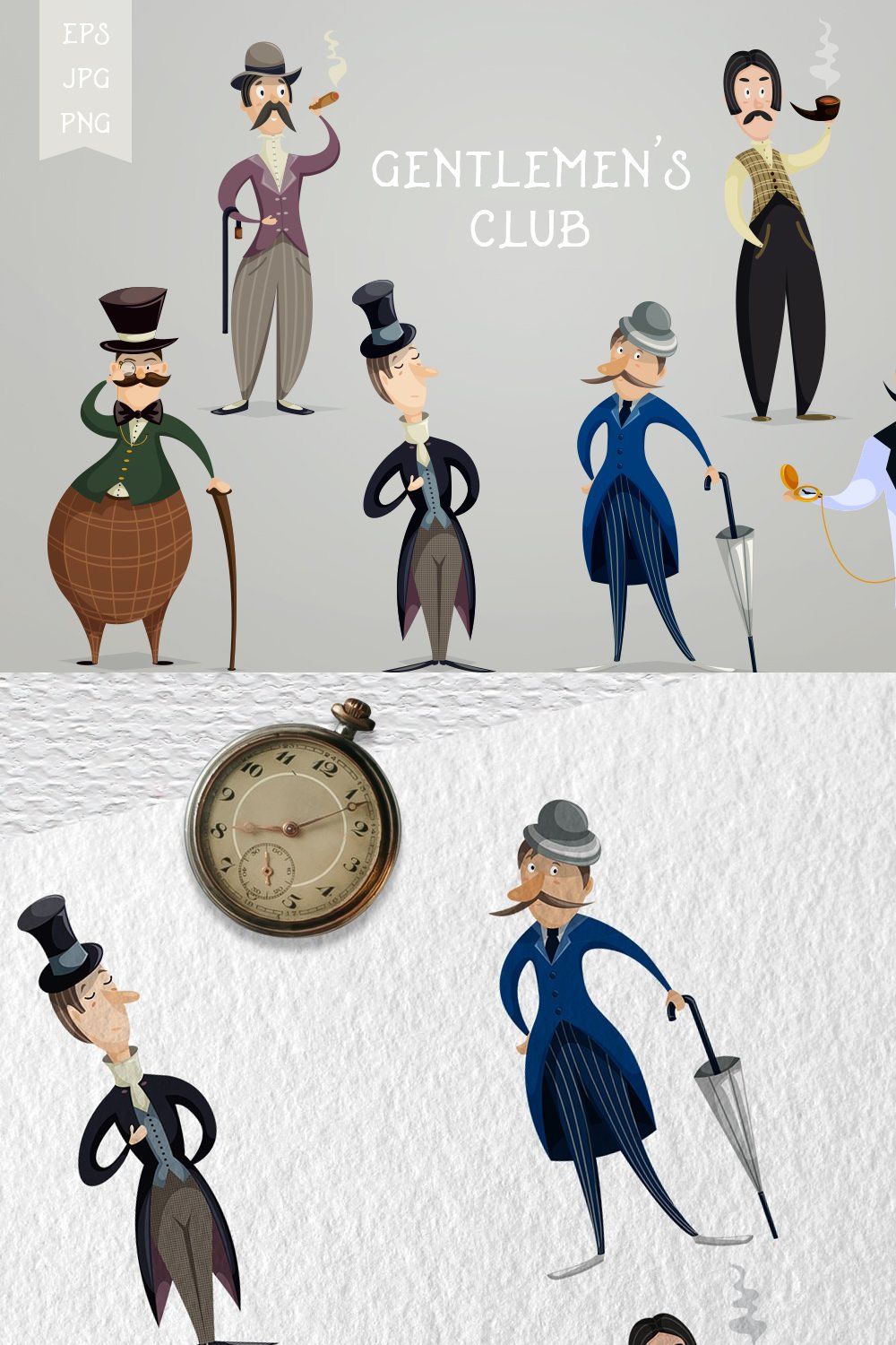 Gentlemen's club.Cartoon characters pinterest preview image.