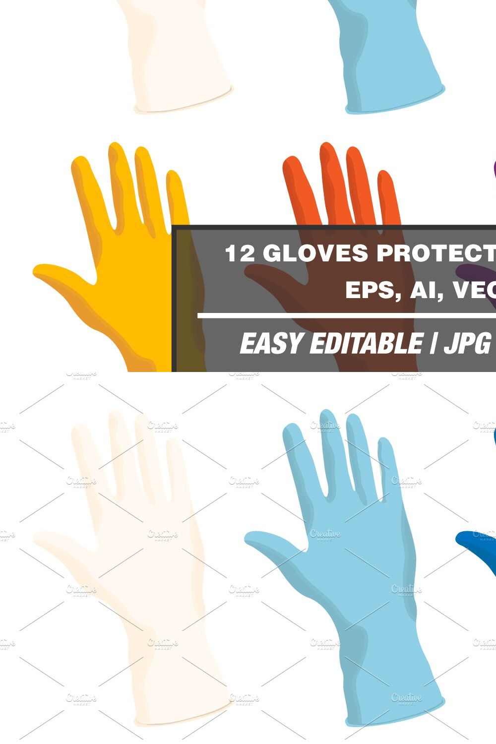 Gloves Protection Vector pinterest preview image.