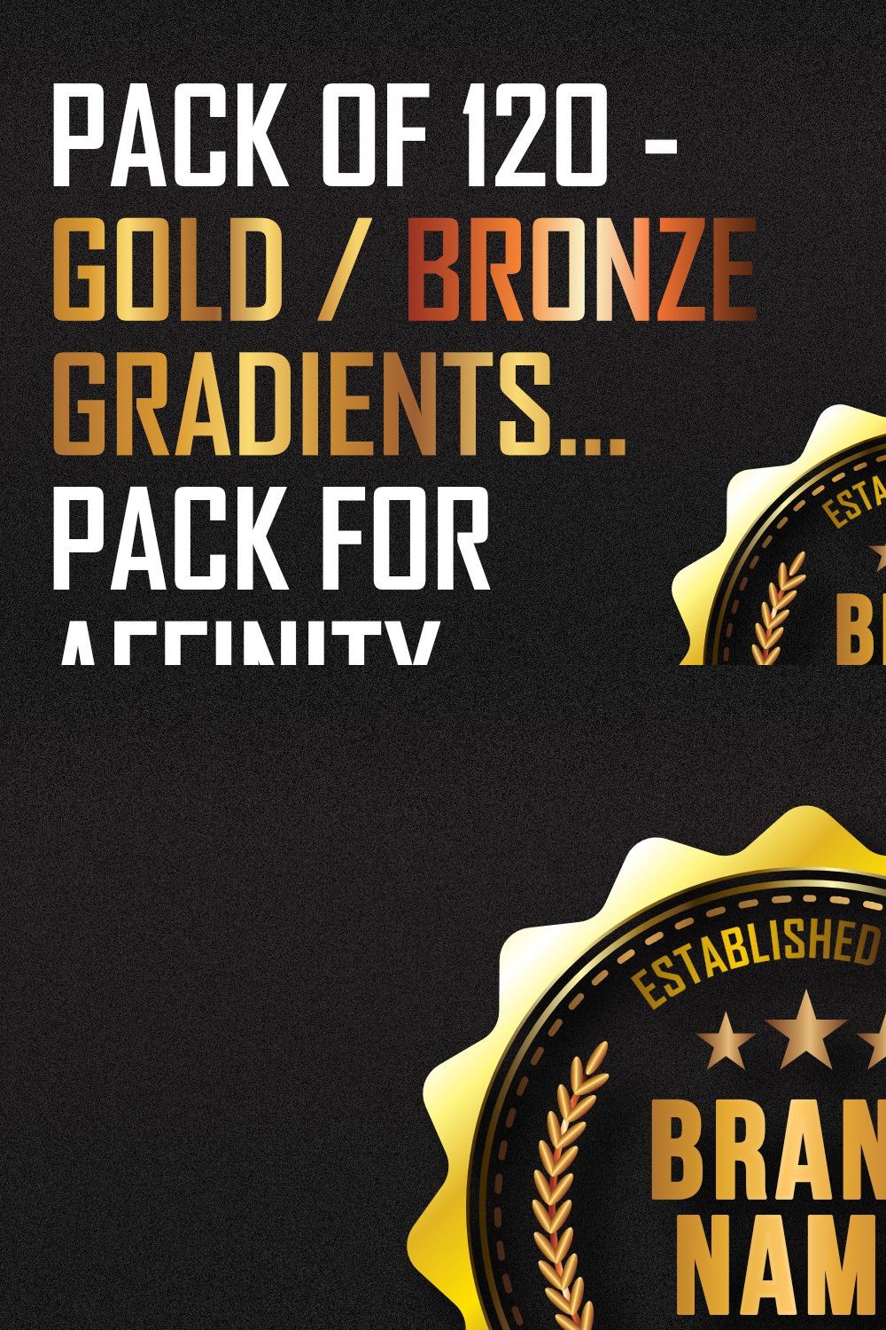 Gold Gradients For Affinity pinterest preview image.