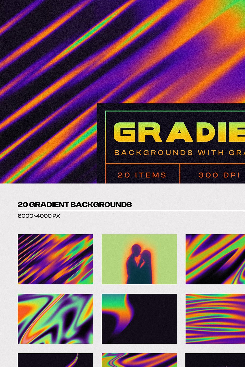 Grainy Gradient Backgrounds Vol.4 pinterest preview image.
