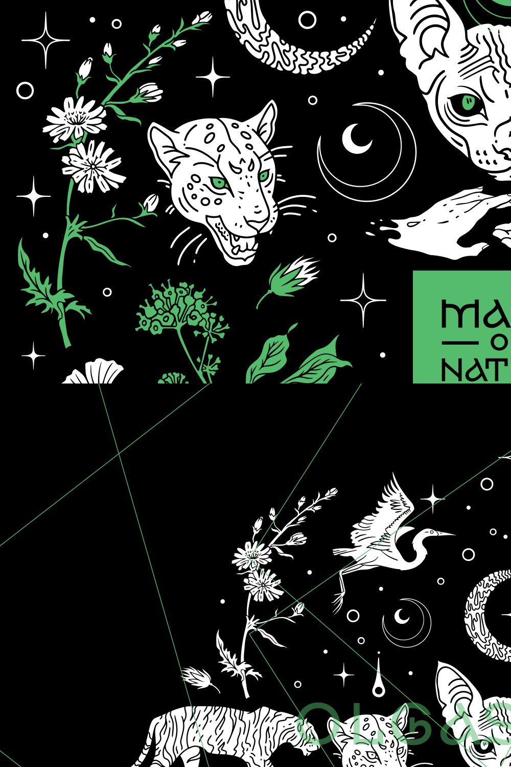 Green Witch. Magic of Nature pinterest preview image.