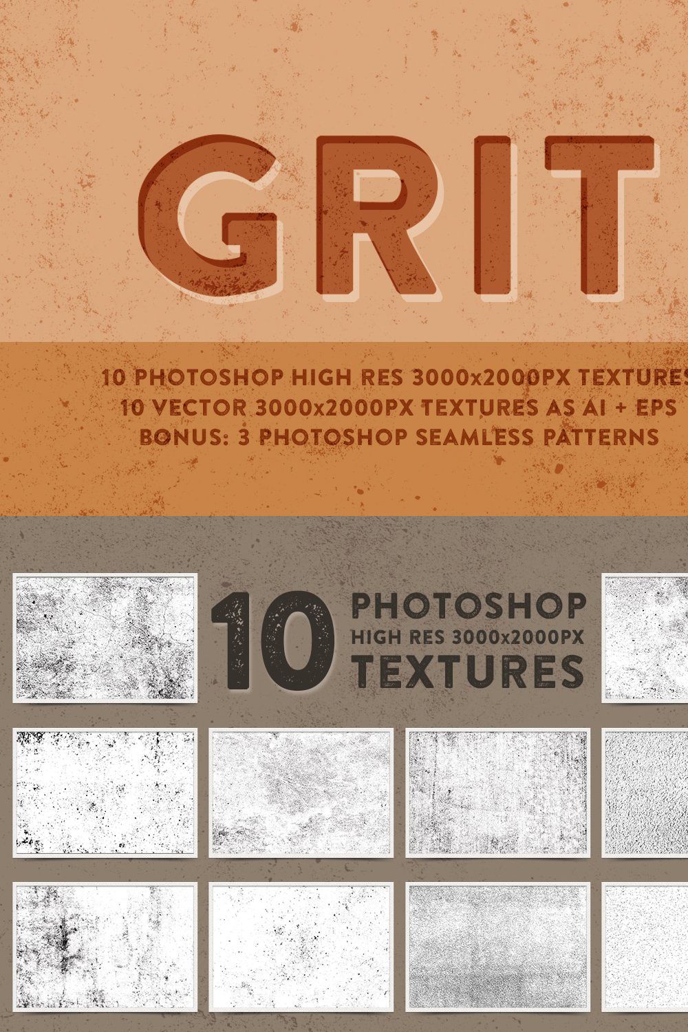 Grit Textures pinterest preview image.