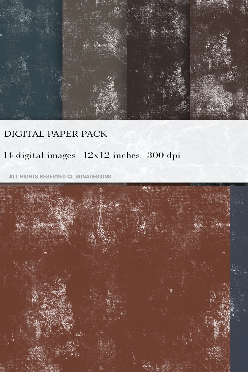 Grunge Digital Papers pinterest preview image.