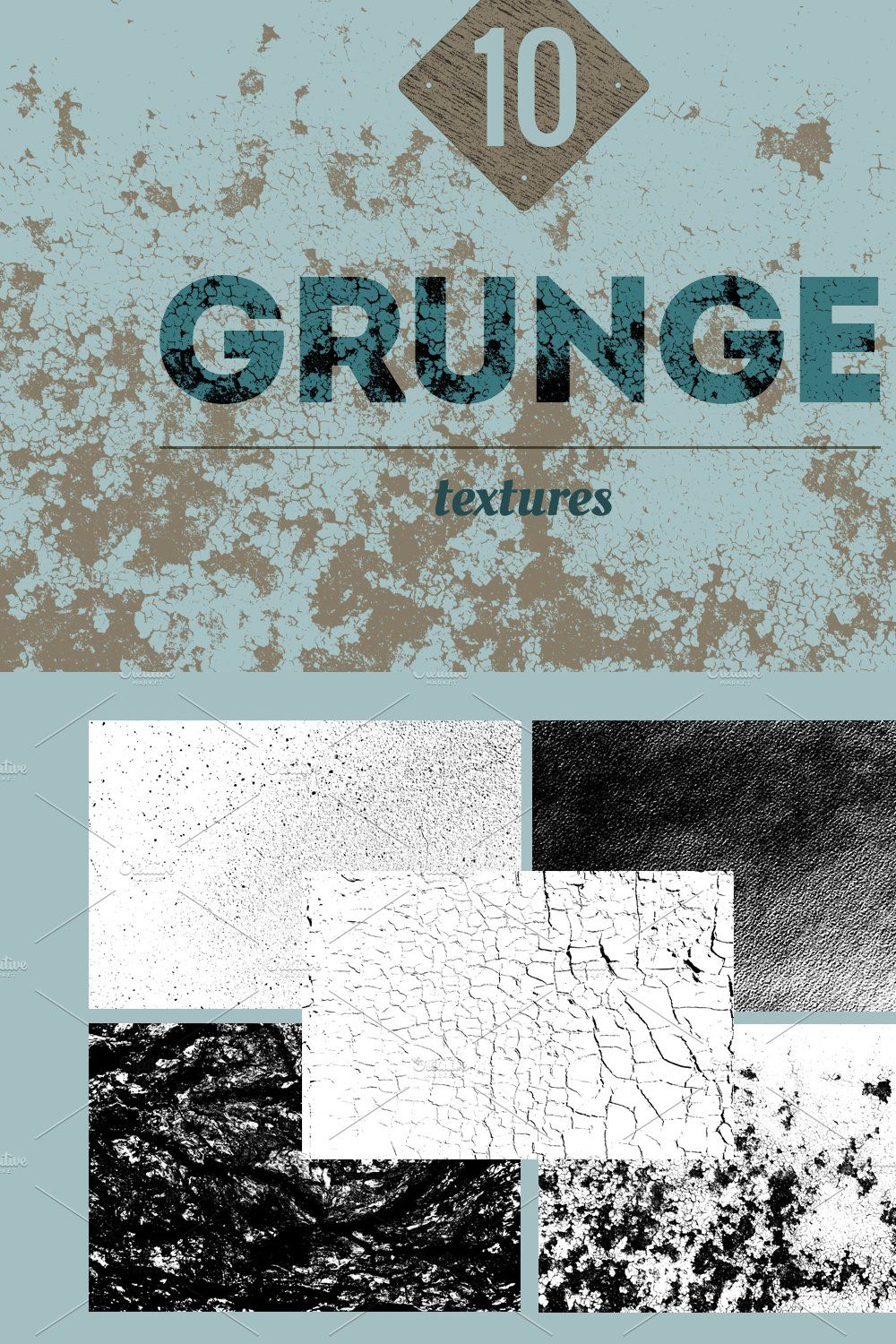 Grunge Texture Pack pinterest preview image.