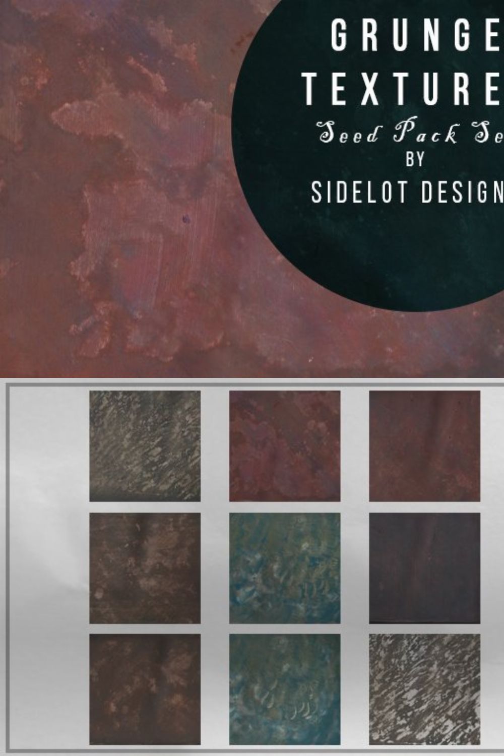 Grunge Texture Seed Pack of 9 pinterest preview image.