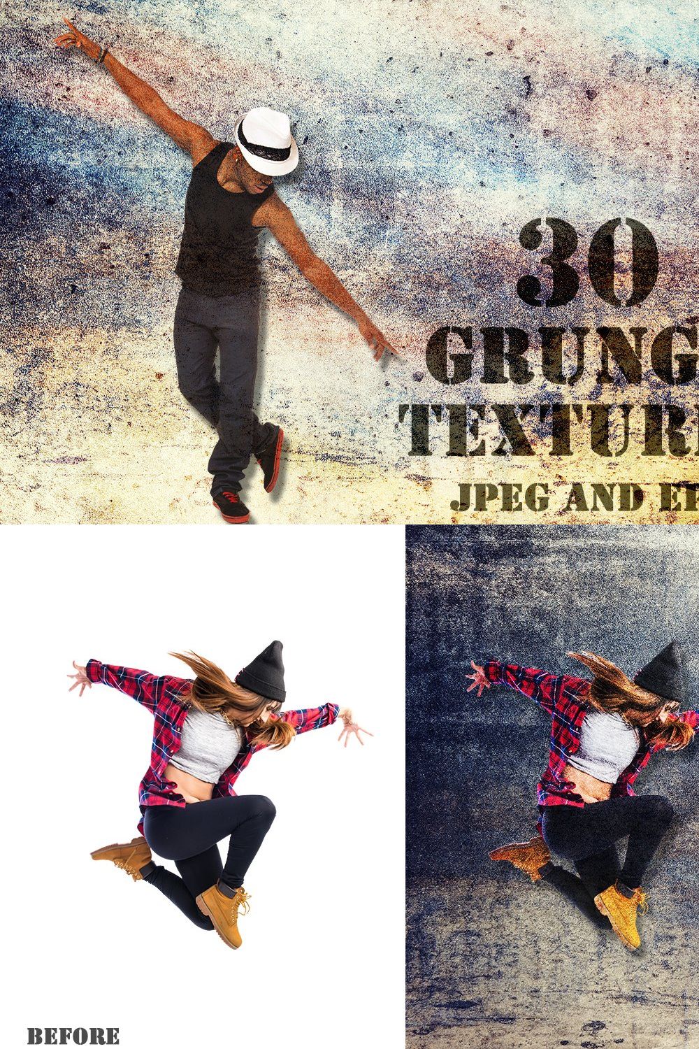 Grunge Textures pinterest preview image.