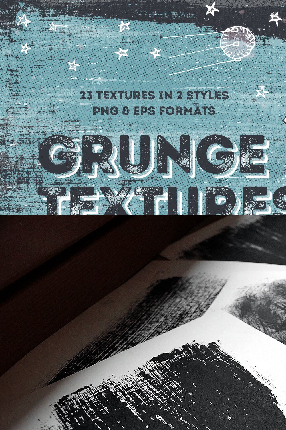 Grunge Textures Collection pinterest preview image.