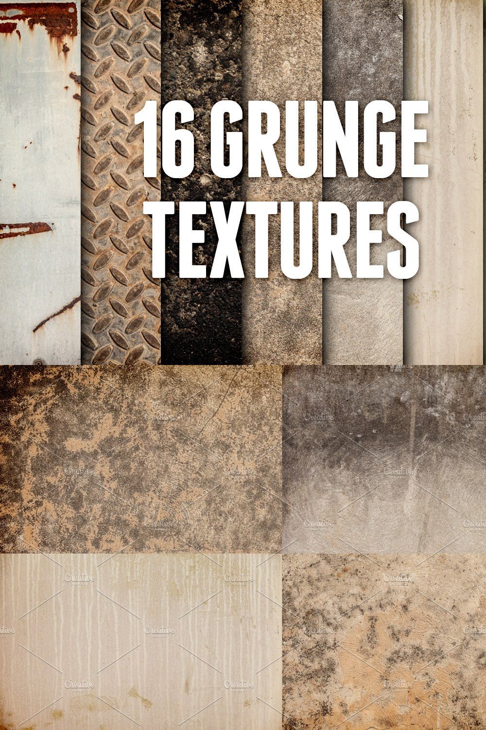 Grunge Textures Pack 2 pinterest preview image.