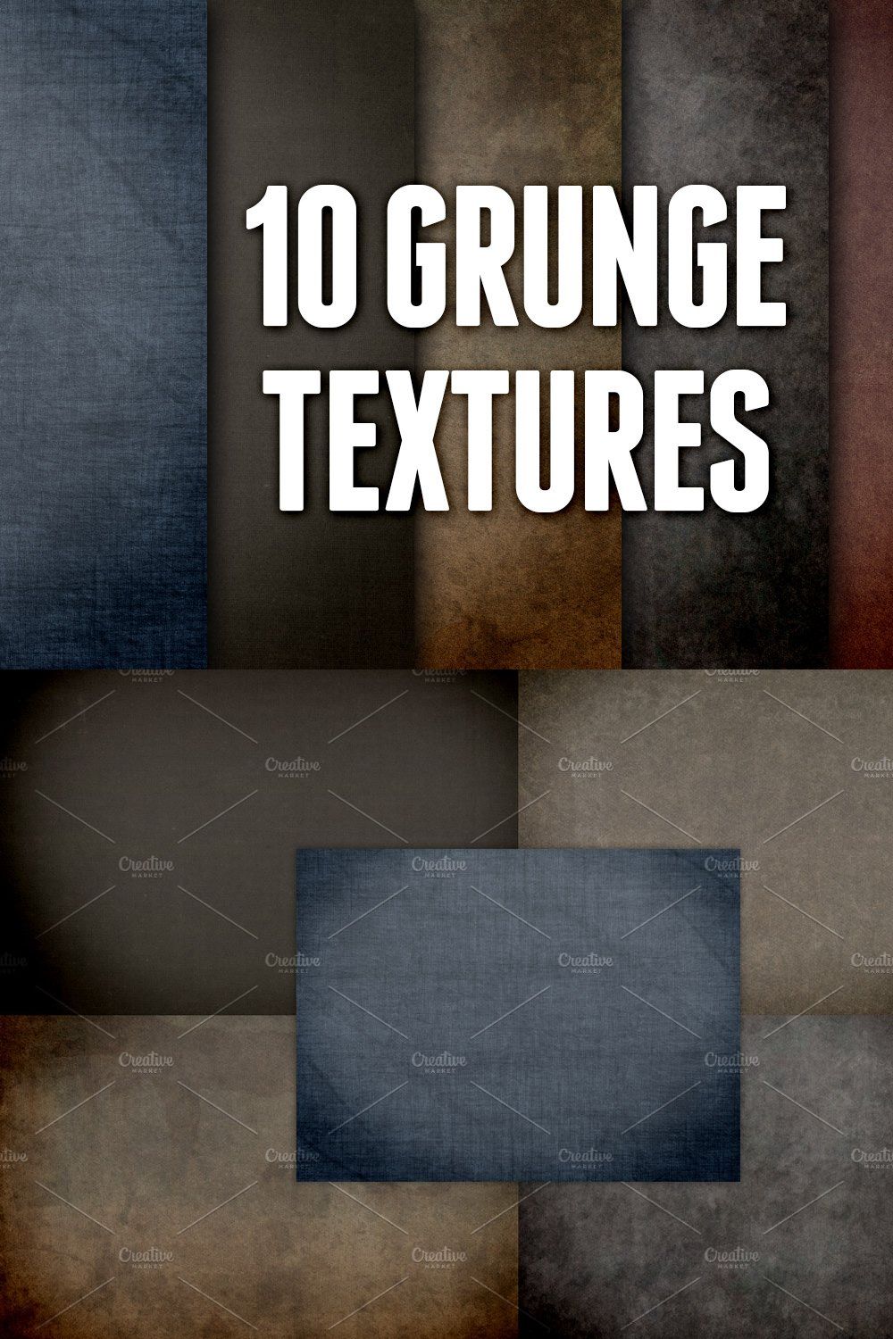 Grunge Textures Pack 3 pinterest preview image.