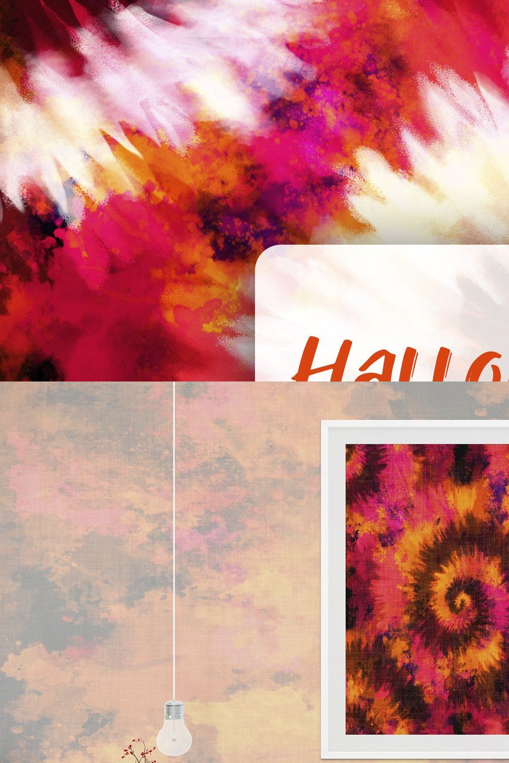 4 tie-dye background images in purple-orange - MasterBundles