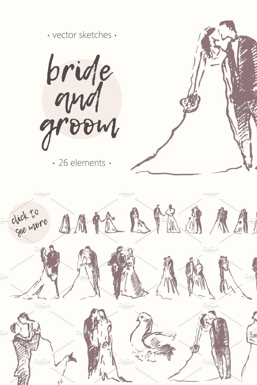 Happy brides and grooms pinterest preview image.
