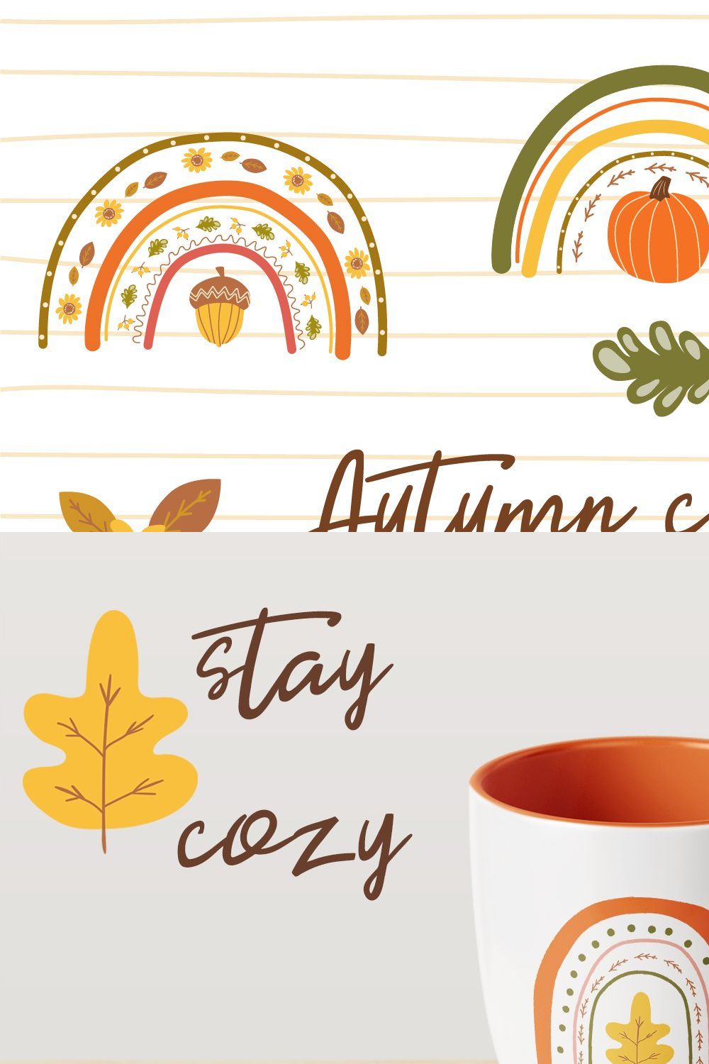 Happy Fall clipart. pinterest preview image.