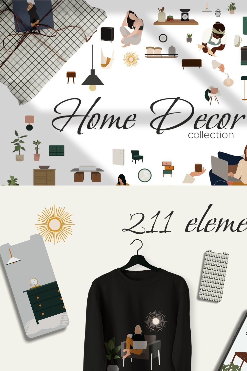 Home Decor- vector collection pinterest preview image.