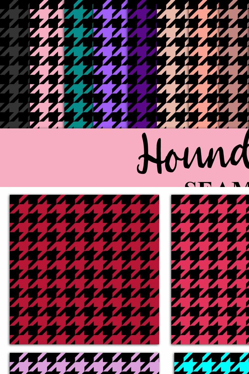 Houndstooth Digital Paper pinterest preview image.