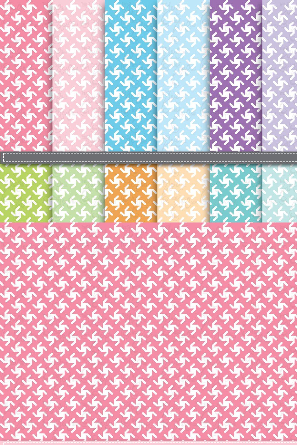 Houndstooth Digital Paper Pack pinterest preview image.