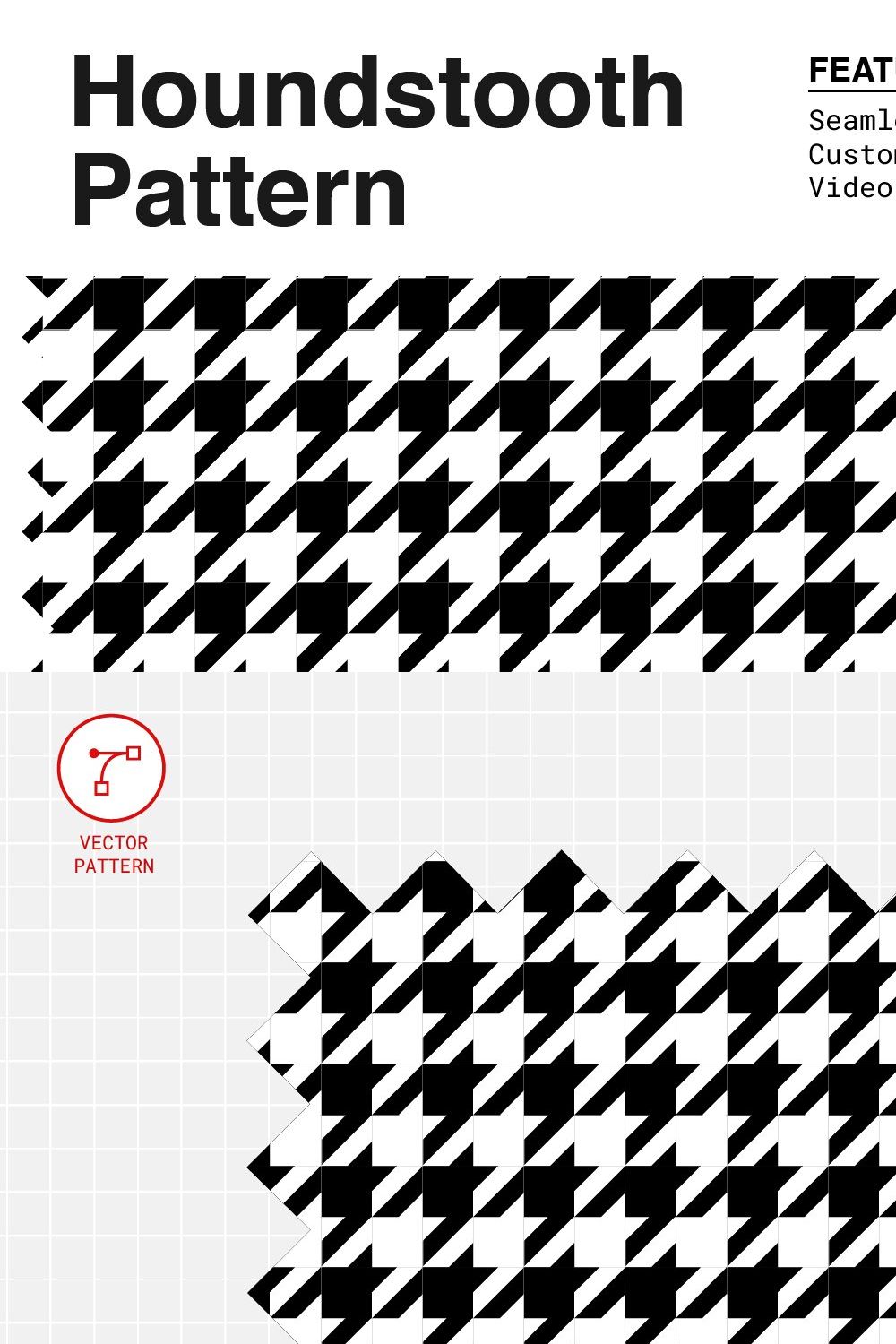 Houndstooth Pattern pinterest preview image.