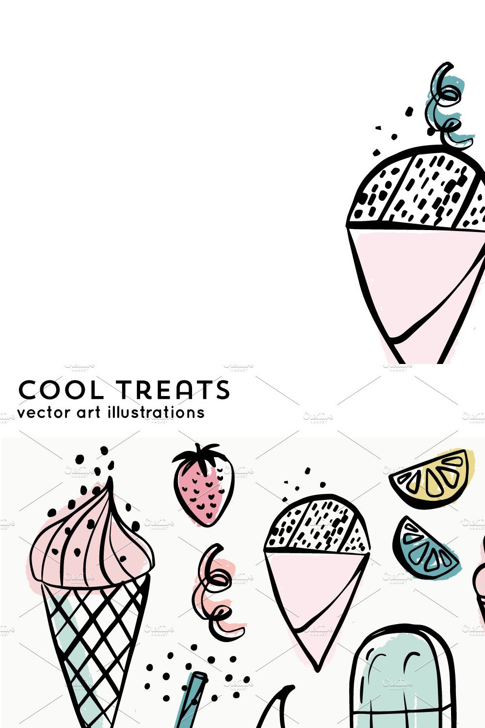 Ice Cream Illustrations pinterest preview image.