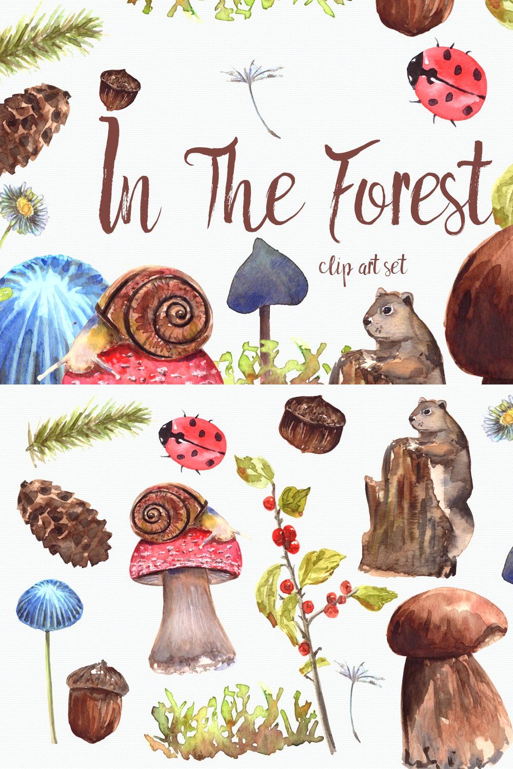 In The Forest - Clip Art Set pinterest preview image.