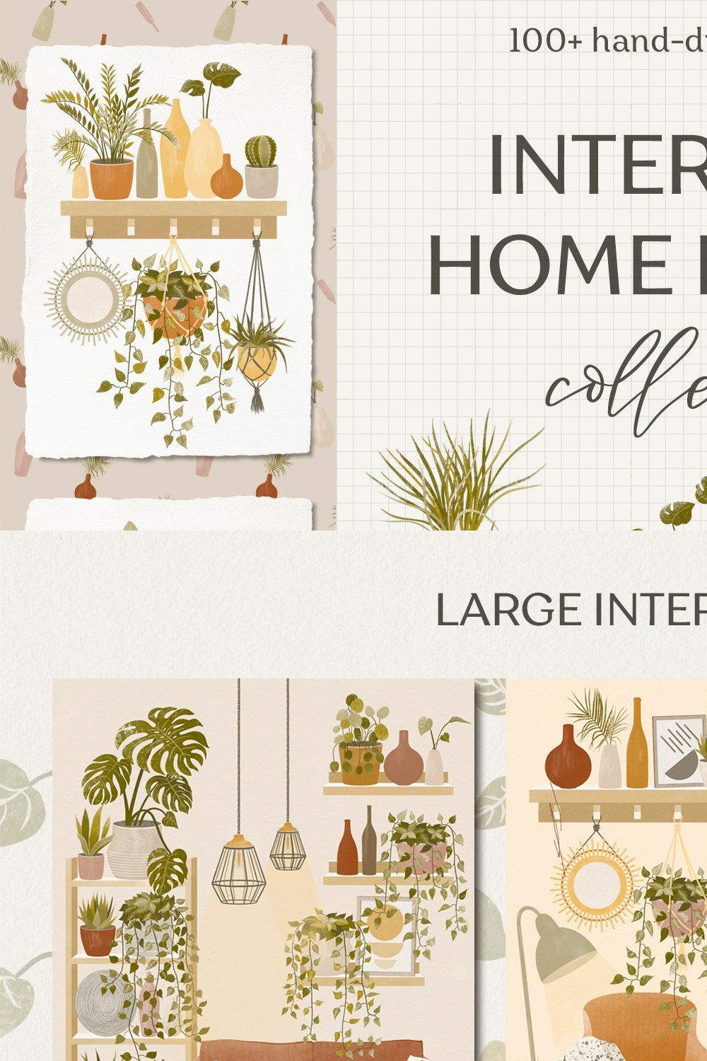 Interior & home plants collection pinterest preview image.