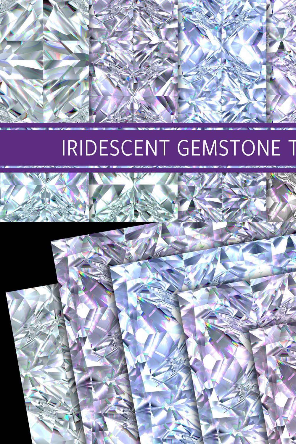 Iridescent Gemstone Textures pinterest preview image.