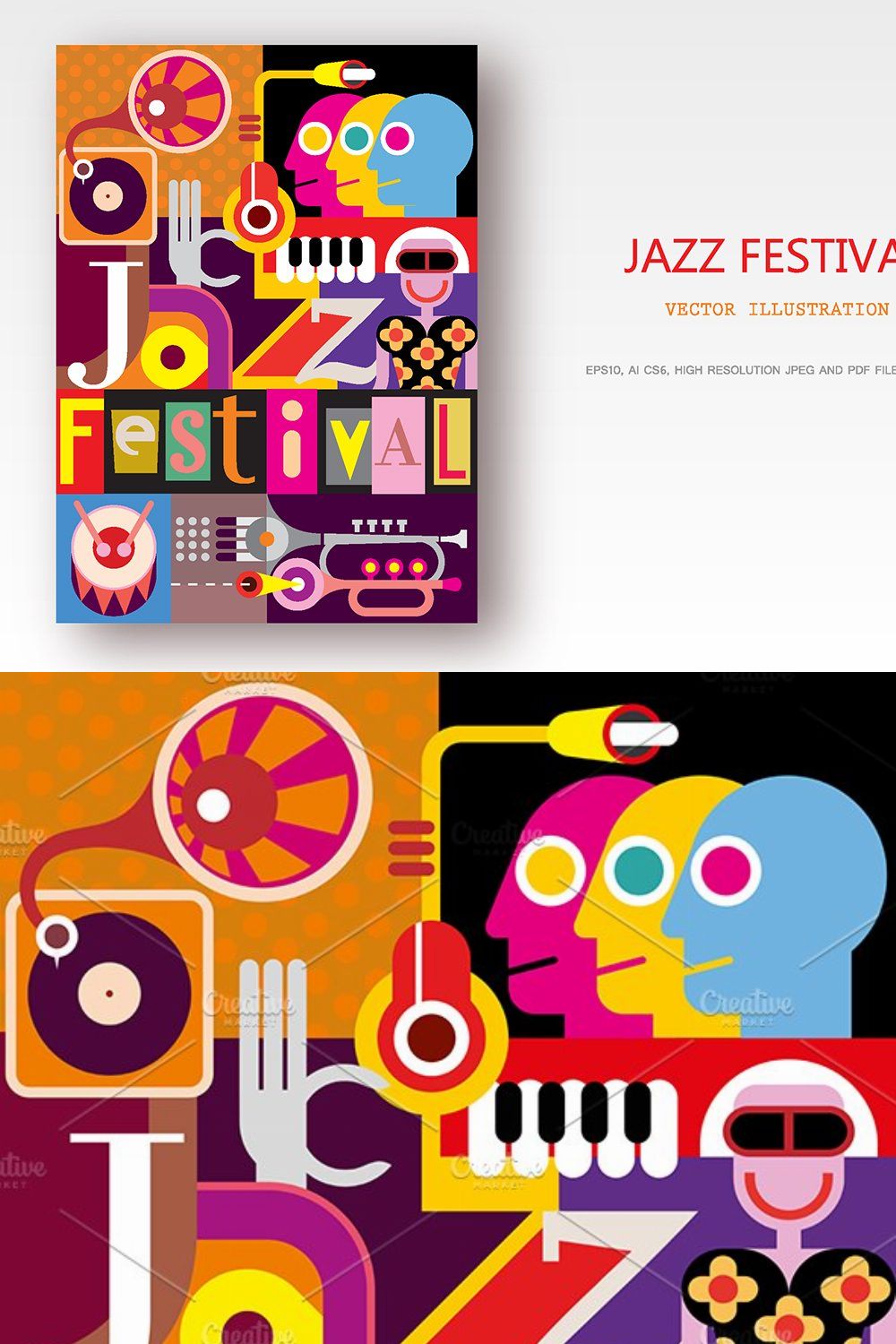 Jazz Festival Poster pinterest preview image.