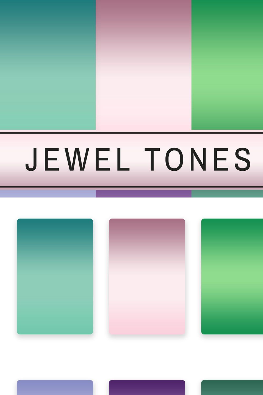 Jewel Tones Gradients pinterest preview image.