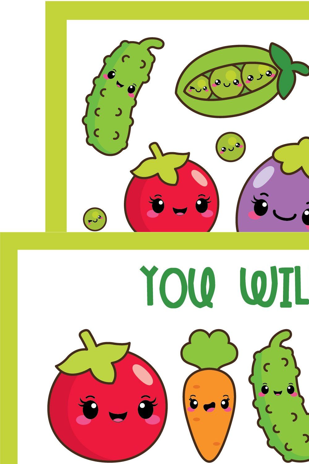 Kawaii veggies pinterest preview image.