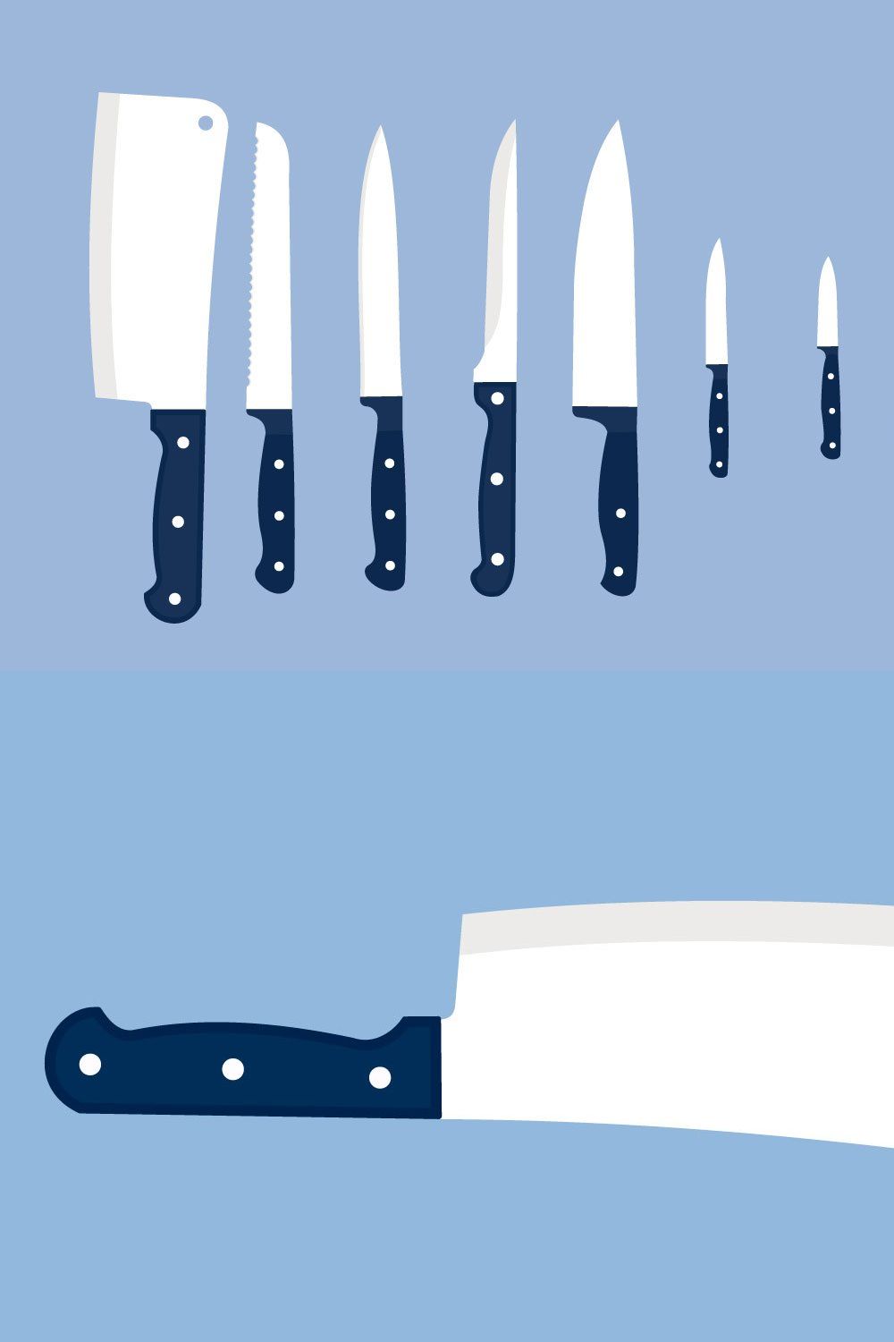 Kitchen Knives and Scissors Set pinterest preview image.