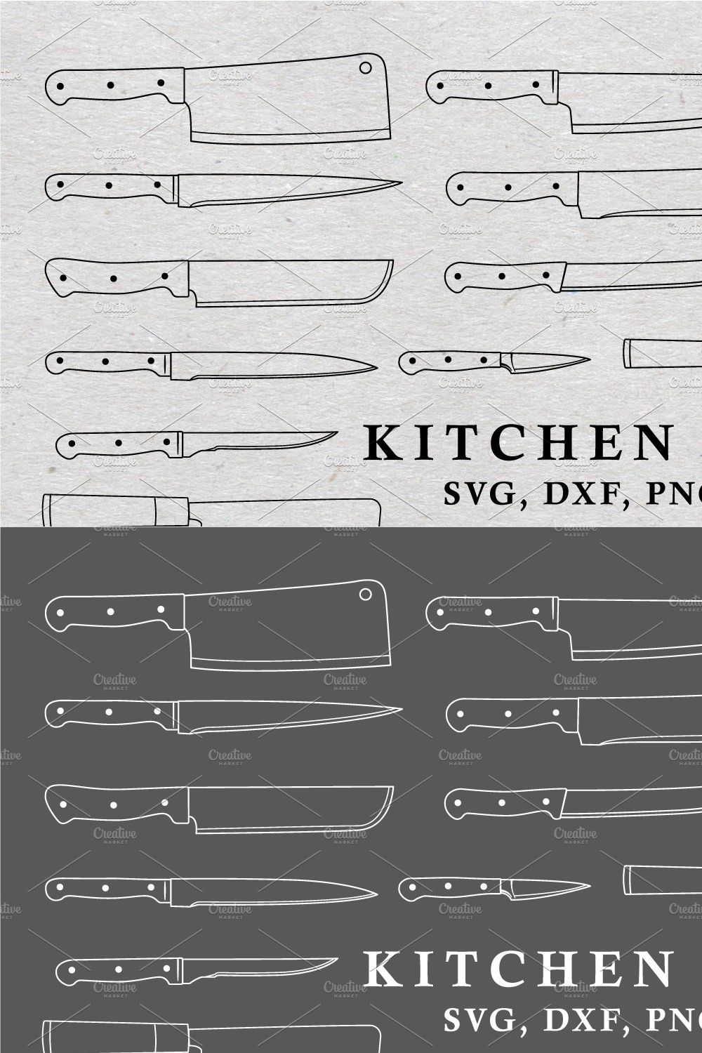 Knife Knives Shapes Vector Pack pinterest preview image.