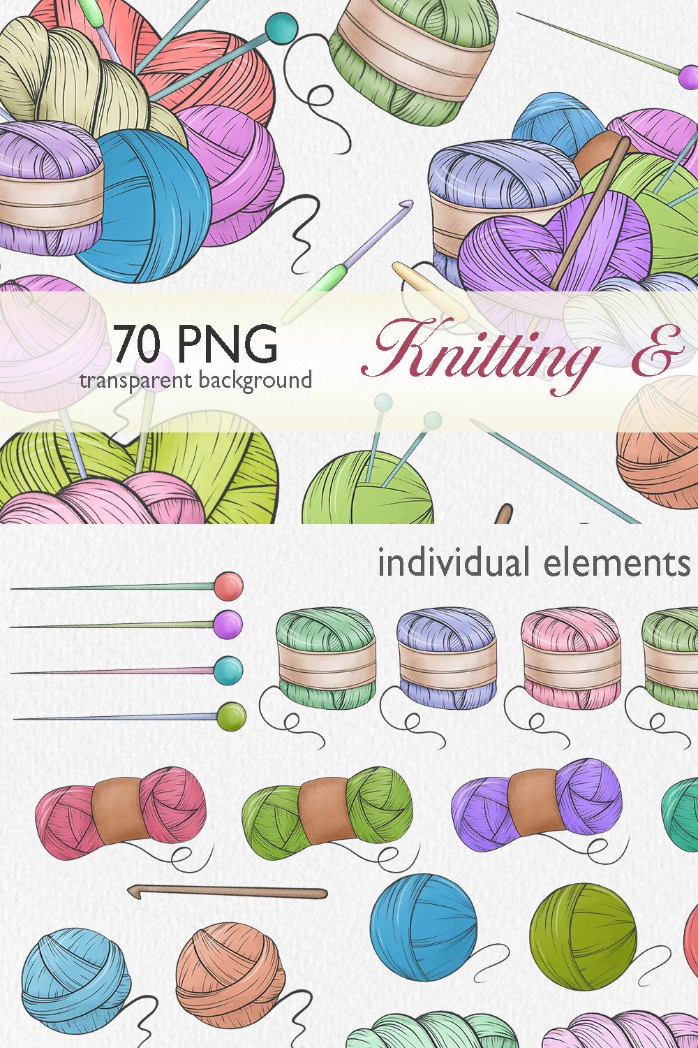 Knitting Clipart Collection pinterest preview image.