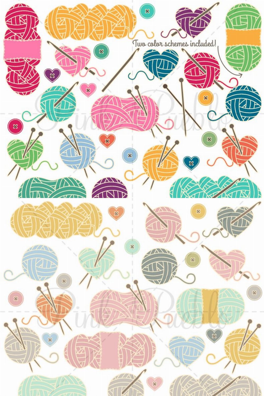 Knitting & Crochet Clipart & Vectors pinterest preview image.