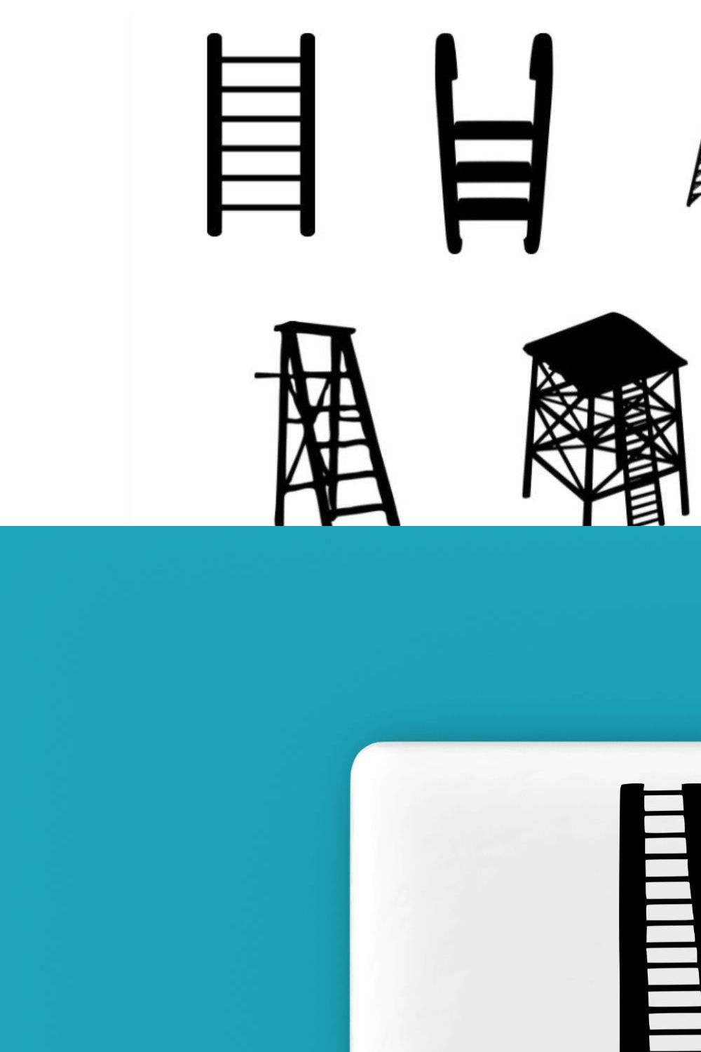 Ladder Silhouette pinterest preview image.