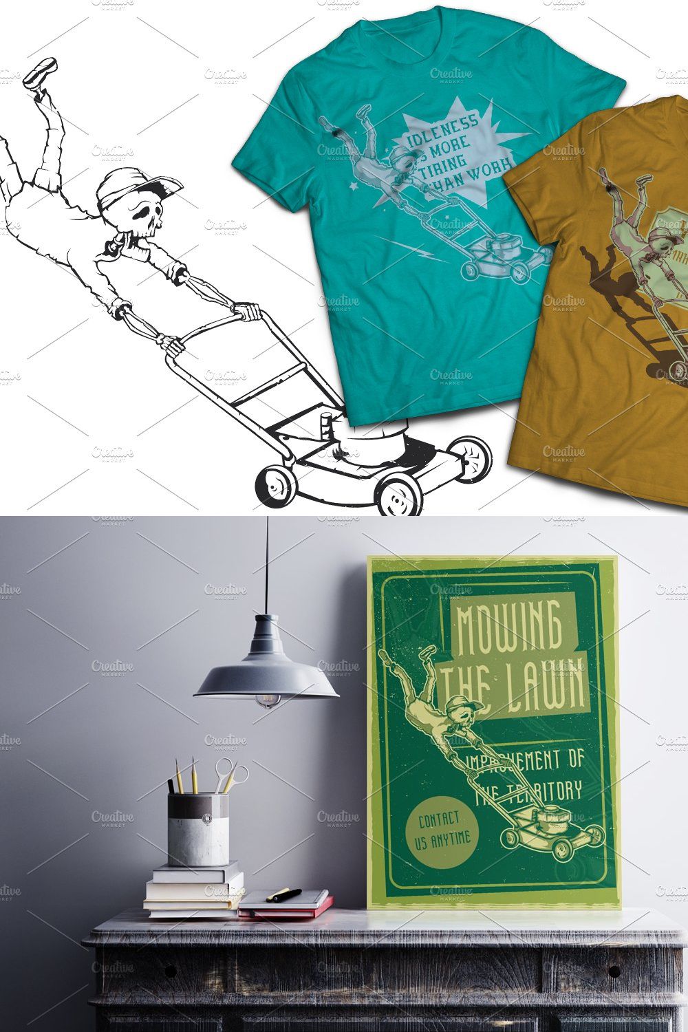 Lawn T-shirts And Poster Labels pinterest preview image.