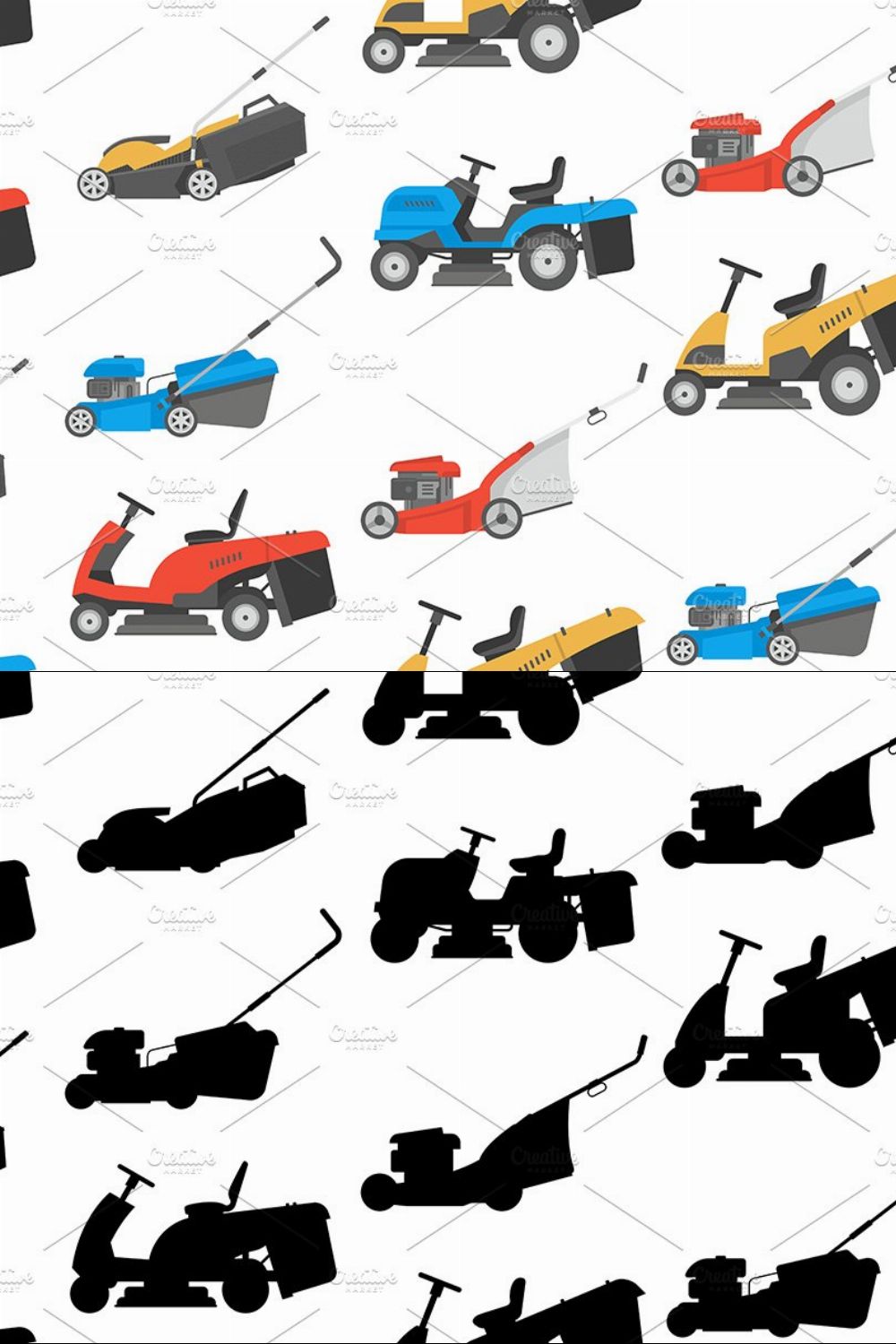 Lawnmower pattern pinterest preview image.