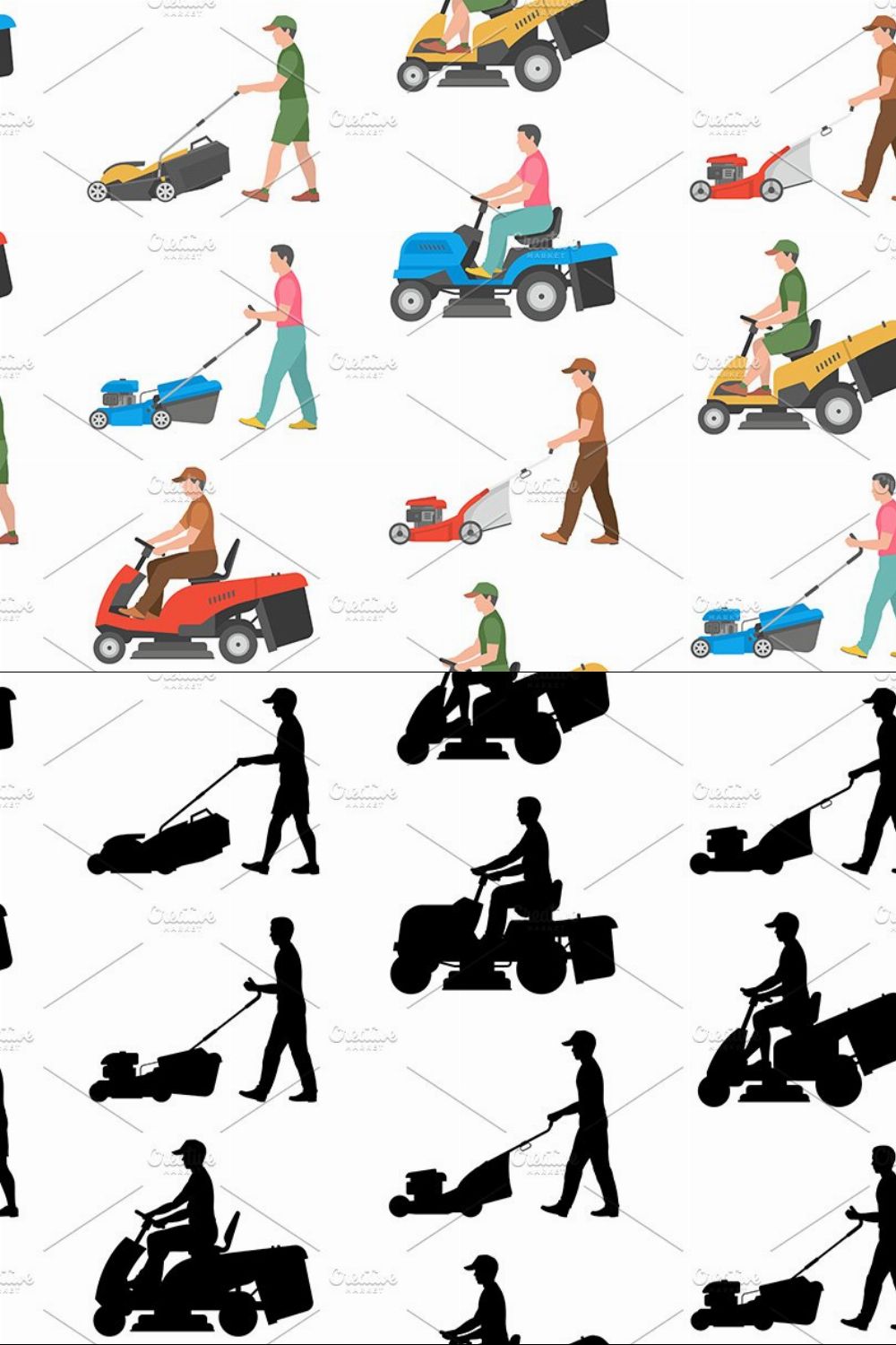 Lawnmower pattern pinterest preview image.