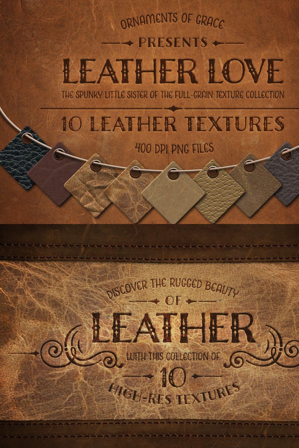 Leather Love - 10 Leather Textures pinterest preview image.