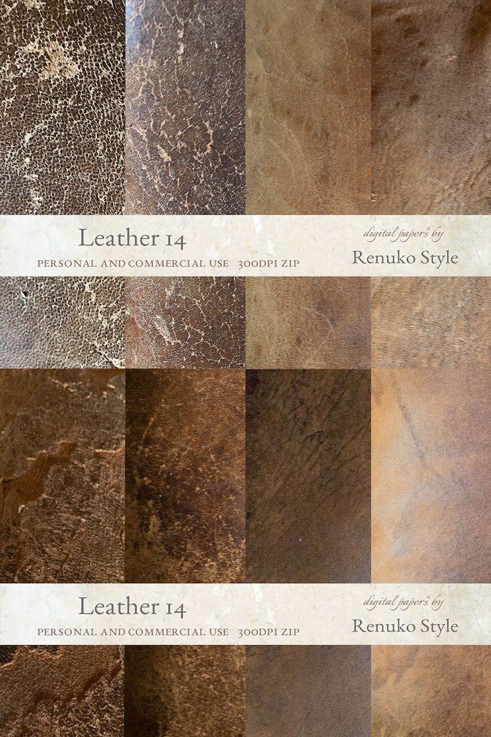 Leather Photoshop Textures pinterest preview image.