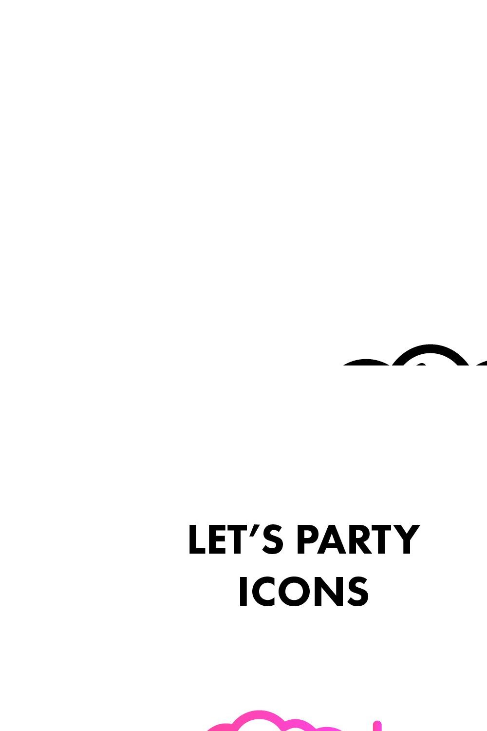 Let's Party Icons pinterest preview image.